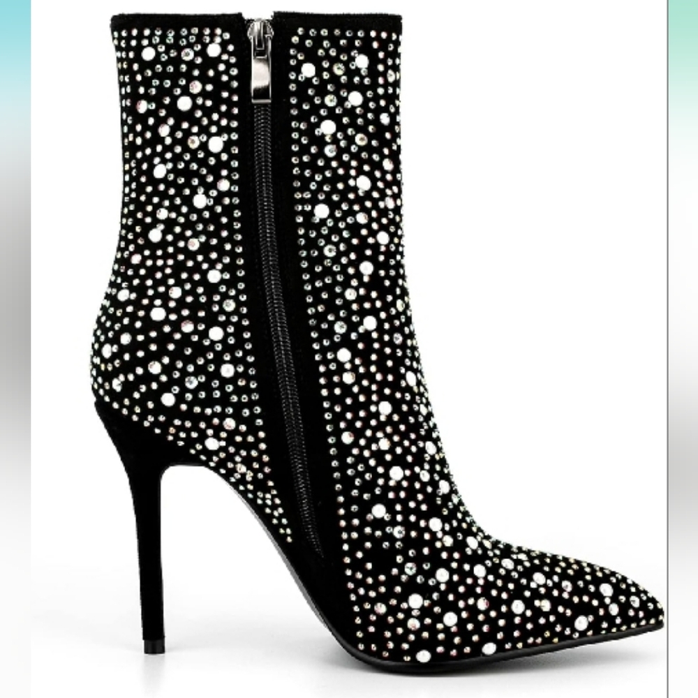 Aurora Crystal, Pointy Toe Stiletto Heeled Boots NWT size 6 - Picture 9 of 13